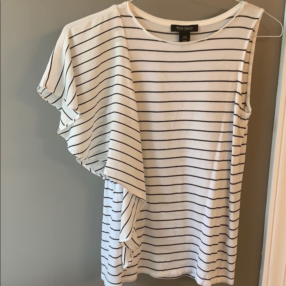WHBM ruffle shoulder top